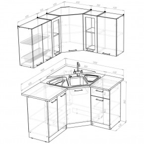 ОЛЬГА Кухонный гарнитур Оптима 2 (1500*1300 мм) в Заречном - zarechnyy.ok-mebel.com | фото 2