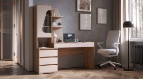 ПИФАГОР Стол компьютерный (дуб вотан/кашемир) в Заречном - zarechnyy.ok-mebel.com | фото
