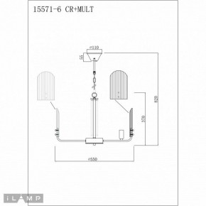 Подвесная люстра iLamp Dolce 15571-6 CR+MULT в Заречном - zarechnyy.ok-mebel.com | фото 3
