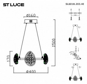 Подвесная люстра ST-Luce Enigma SL6018.203.48 в Заречном - zarechnyy.ok-mebel.com | фото 4