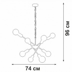 Подвесная люстра Vitaluce V4750 V4750-1/8 в Заречном - zarechnyy.ok-mebel.com | фото 2