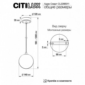 Подвесной светильник Citilux Адам Смарт CL228B011 в Заречном - zarechnyy.ok-mebel.com | фото 5