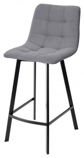 Полубарный стул CHILLI-QB SQUARE серый #27, велюр / черный каркас (H=66cm) М-City в Заречном - zarechnyy.ok-mebel.com | фото