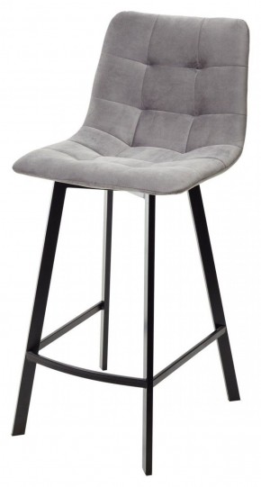 Полубарный стул CHILLI-QB SQUARE светло-серый #26, велюр / черный каркас (H=66cm) М-City в Заречном - zarechnyy.ok-mebel.com | фото 1