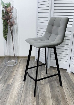 Полубарный стул CHILLI-QB SQUARE светло-серый #26, велюр / черный каркас (H=66cm) М-City в Заречном - zarechnyy.ok-mebel.com | фото 2
