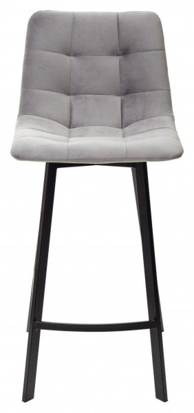 Полубарный стул CHILLI-QB SQUARE светло-серый #26, велюр / черный каркас (H=66cm) М-City в Заречном - zarechnyy.ok-mebel.com | фото 3