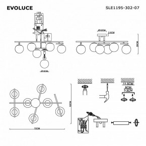 Потолочная люстра EVOLUCE SIERRA SLE1195-302-07 в Заречном - zarechnyy.ok-mebel.com | фото 7