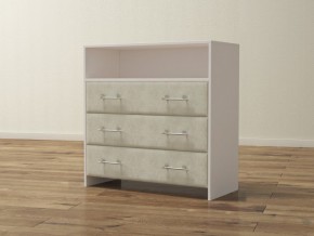 PROxSON Комод Varna (ЛДСП Белая+ткань Белый/Savana Milk (молочный)) 90x40 в Заречном - zarechnyy.ok-mebel.com | фото