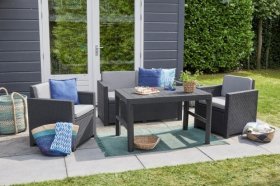 Раскладной стол Лион с регулируемой высотой столешницы (Lyon rattan table) графит (h400/650) в Заречном - zarechnyy.ok-mebel.com | фото 4