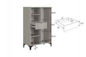 РИЧ Комод 2 со стеклом в Заречном - zarechnyy.ok-mebel.com | фото 3