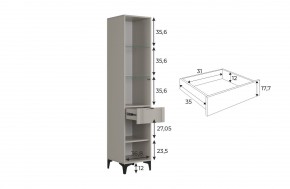 РИЧ Шкаф однодверный со стеклом в Заречном - zarechnyy.ok-mebel.com | фото 3