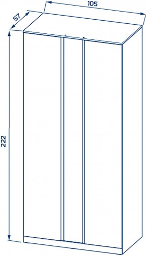 S01194 Варма Стор 105 шкаф распашной с зеркалом 222х105х57, белый в Заречном - zarechnyy.ok-mebel.com | фото 2
