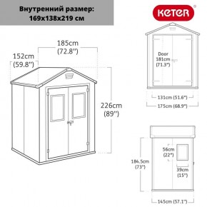 Сарай Манор 6*5 TWF (два окна на фасаде) MANOR 6x5 DD (two windows at the front) в Заречном - zarechnyy.ok-mebel.com | фото 2