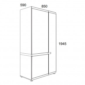 Шкаф 2D/TYP 20A, LINATE ,цвет белый/сонома трюфель в Заречном - zarechnyy.ok-mebel.com | фото 3