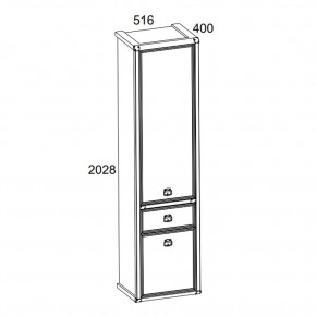 Шкаф 2D1S, MAGELLAN, цвет Сосна винтаж в Заречном - zarechnyy.ok-mebel.com | фото 2