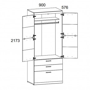 Шкаф 2D3S OSKAR , цвет дуб Санремо в Заречном - zarechnyy.ok-mebel.com | фото 3