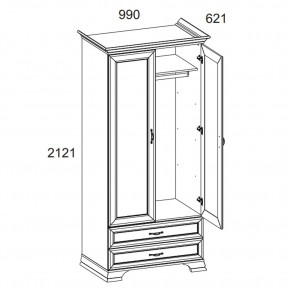 Шкаф 2DG2S, TIFFANY, цвет вудлайн кремовый в Заречном - zarechnyy.ok-mebel.com | фото 3