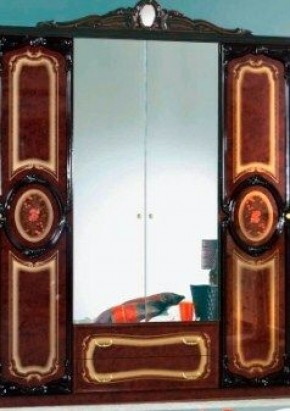 Шкаф 4-х дверный с зеркалами (01.144) Роза (могано) в Заречном - zarechnyy.ok-mebel.com | фото