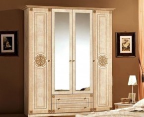 Шкаф 4-х дверный с зеркалами (02.144) Рома (беж) в Заречном - zarechnyy.ok-mebel.com | фото