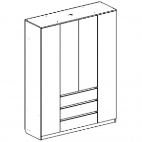 Шкаф 4-ств. с 3 ящиками "Бьянко" в Заречном - zarechnyy.ok-mebel.com | фото 3