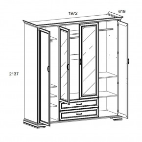 Шкаф 4D2S Z , MONAKO, цвет Сосна винтаж в Заречном - zarechnyy.ok-mebel.com | фото