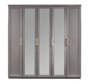 Шкаф 5-ти ств с зеркалами Мокко (серый камень) в Заречном - zarechnyy.ok-mebel.com | фото 2