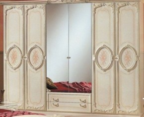 Шкаф 6-и дверный с зеркалами (01.146) Роза (беж) в Заречном - zarechnyy.ok-mebel.com | фото