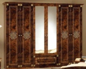 Шкаф 6-и дверный с зеркалами (02.146) Рома (орех) в Заречном - zarechnyy.ok-mebel.com | фото