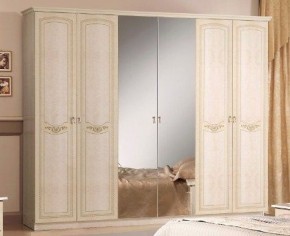 Шкаф 6-ти дверный с зеркалами (08.246) Ирина (беж) в Заречном - zarechnyy.ok-mebel.com | фото