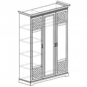 Шкаф для одежды 3-дверный №800 Парма кремовый белый в Заречном - zarechnyy.ok-mebel.com | фото 2