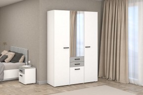 Шкаф Ева (Белый текстурный/Бетонный камень) в Заречном - zarechnyy.ok-mebel.com | фото
