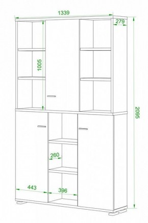 Шкаф книжный Домино нельсон ПУ-40-3 в Заречном - zarechnyy.ok-mebel.com | фото 2