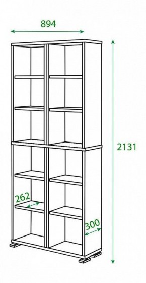 Шкаф книжный Домино ПУ-30-3 в Заречном - zarechnyy.ok-mebel.com | фото 2