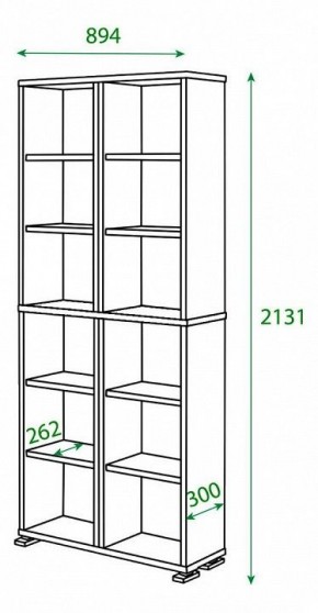 Шкаф книжный Домино ПУ-30-3 в Заречном - zarechnyy.ok-mebel.com | фото 2