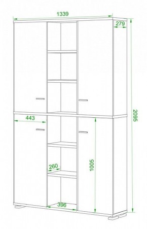 Шкаф книжный Домино ПУ-40-5 в Заречном - zarechnyy.ok-mebel.com | фото 2