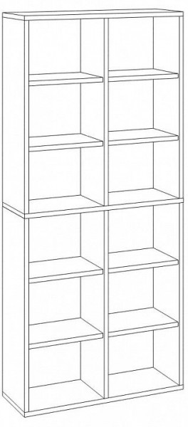 Шкаф книжный Домино СУ(ш2в2)+4ФГ в Заречном - zarechnyy.ok-mebel.com | фото 2