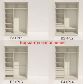 Шкаф-купе 1400 серии SOFT D8+D2+B2+PL4 (2 ящика+F обр.штанга) профиль «Графит» в Заречном - zarechnyy.ok-mebel.com | фото 6