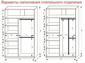 Шкаф-купе 1400 серии SOFT D8+D2+B2+PL4 (2 ящика+F обр.штанга) профиль «Графит» в Заречном - zarechnyy.ok-mebel.com | фото 7