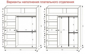 Шкаф-купе 1800 серии SOFT D6+D6+B2+PL3 (2 ящика+2штанги) профиль «Капучино» в Заречном - zarechnyy.ok-mebel.com | фото 8