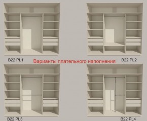 Шкаф-купе 2100 серии SOFT D2+D7+D3+B22+PL2 (по 2 ящика лев/прав+1штанга+1полка) профиль «Графит» в Заречном - zarechnyy.ok-mebel.com | фото 6