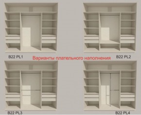 Шкаф-купе 2400 серии SOFT D7+D3+D3+B22+PL4 (по 2 ящика лев/прав+2штанги) профиль «Капучино» в Заречном - zarechnyy.ok-mebel.com | фото 6