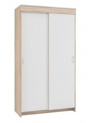 Шкаф-купе Бассо 1.0 (Дуб Сонома/Белый) 2 двери 2 зеркальные вставки в Заречном - zarechnyy.ok-mebel.com | фото 3