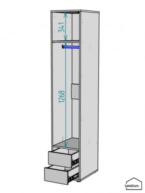 Шкаф Linnea MHR-1-3 2050х400х510 (Белый-М 11.1.1) в Заречном - zarechnyy.ok-mebel.com | фото 3