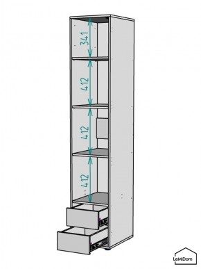 Шкаф Linnea MHR-1-4 2050х400х510 (Белый-М 11.1.1) в Заречном - zarechnyy.ok-mebel.com | фото 4