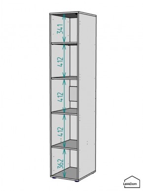 Шкаф Linnea MHR-1PO-2 2050х400х510 (Белый-М 11.1.1) в Заречном - zarechnyy.ok-mebel.com | фото 3