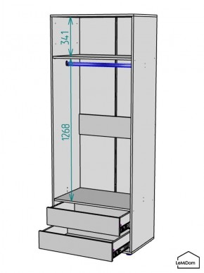 Шкаф Linnea MHR-2PO-3 2050х800х510 (Белый-М 11.1.2) в Заречном - zarechnyy.ok-mebel.com | фото 3