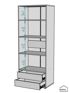 Шкаф Linnea MHR-2PO-4 2050х800х510 (Белый-М 11.1.2) в Заречном - zarechnyy.ok-mebel.com | фото 3
