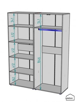 Шкаф Linnea MHR-4-1 2050х1600х510 (Белый-М 11.1.2) в Заречном - zarechnyy.ok-mebel.com | фото 3