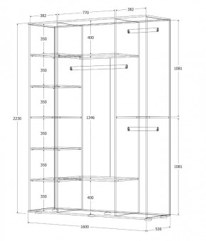 Шкаф Норден 1600 (Дуб Крафт золотой) в Заречном - zarechnyy.ok-mebel.com | фото 3