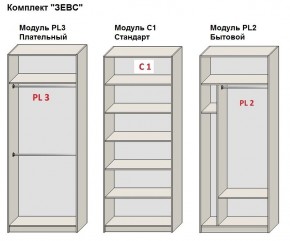 Шкаф распашной серия «ЗЕВС» (PL3/С1/PL2) в Заречном - zarechnyy.ok-mebel.com | фото 2